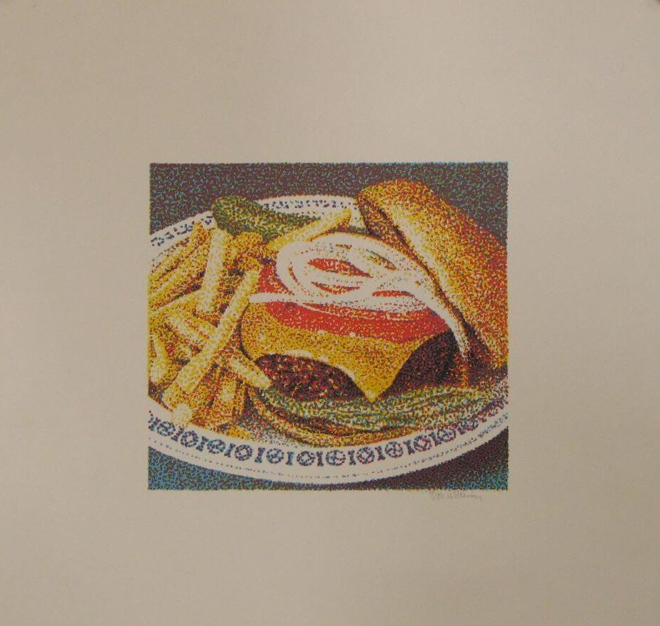 Cheeseburger with Fries serigraph