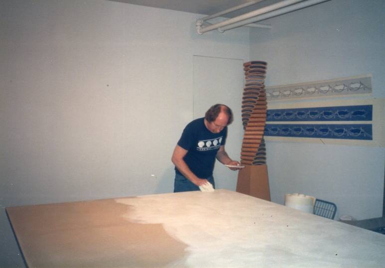 Jerry preparing canvas 1989