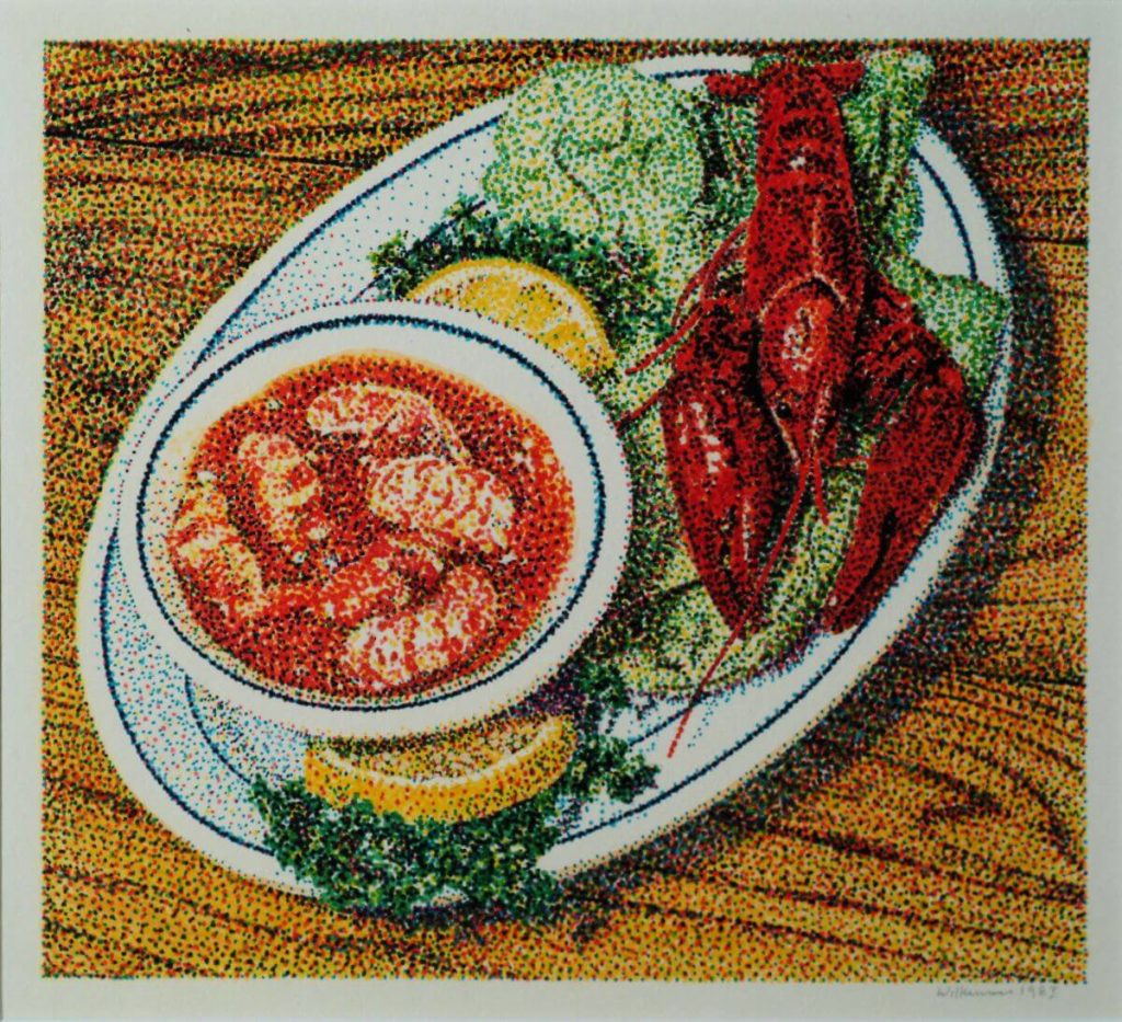 Lobster & Crawfish 1983 Acrylic On Board